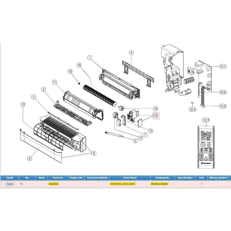 Daikin 4020652 Control Box Assy.