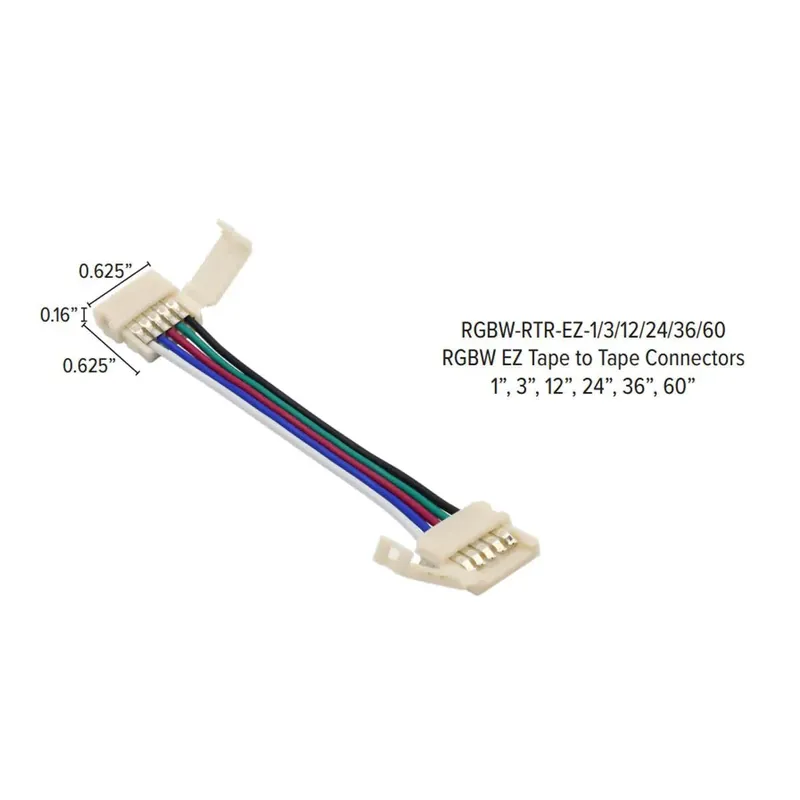 Gm Lighting RGBW-RTR-EZ-60 RGBW EZ 60 inches Adjustable Tape to Tape Connector