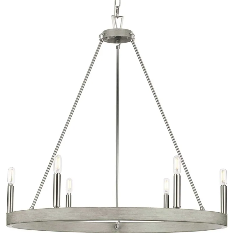 Progress Lighting P400302-009 Galloway 6 Light 30 inch Chandelier