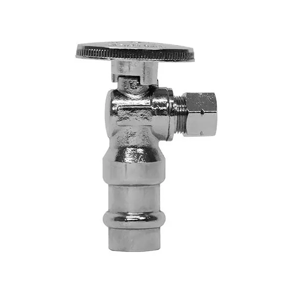 A Y Mcdonald 72082PF 1/2X3/8 Qtr Turn Angle Supply Stop Press X Comp NL