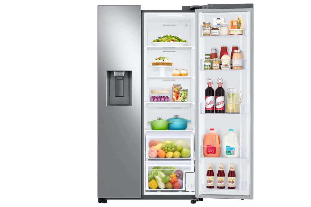 Samsung RS22T5201SR Bespoke AI Side-by-Side Refrigerator - External Water & Ice Dispenser
