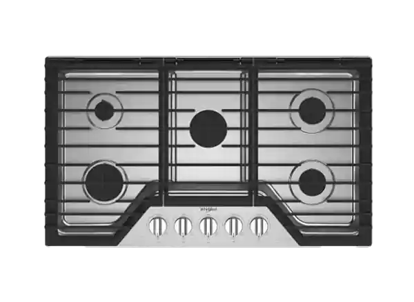 Whirlpool WCGK7030PS 30-inch Gas Cooktop with 5 Burners and EZ-2-Lift™ Hinged Cast-Iron Grates