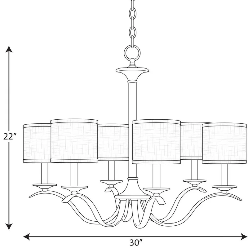 Progress Lighting P4739-20 Inspire 6-Light Chandelier 60 W (30 in.)