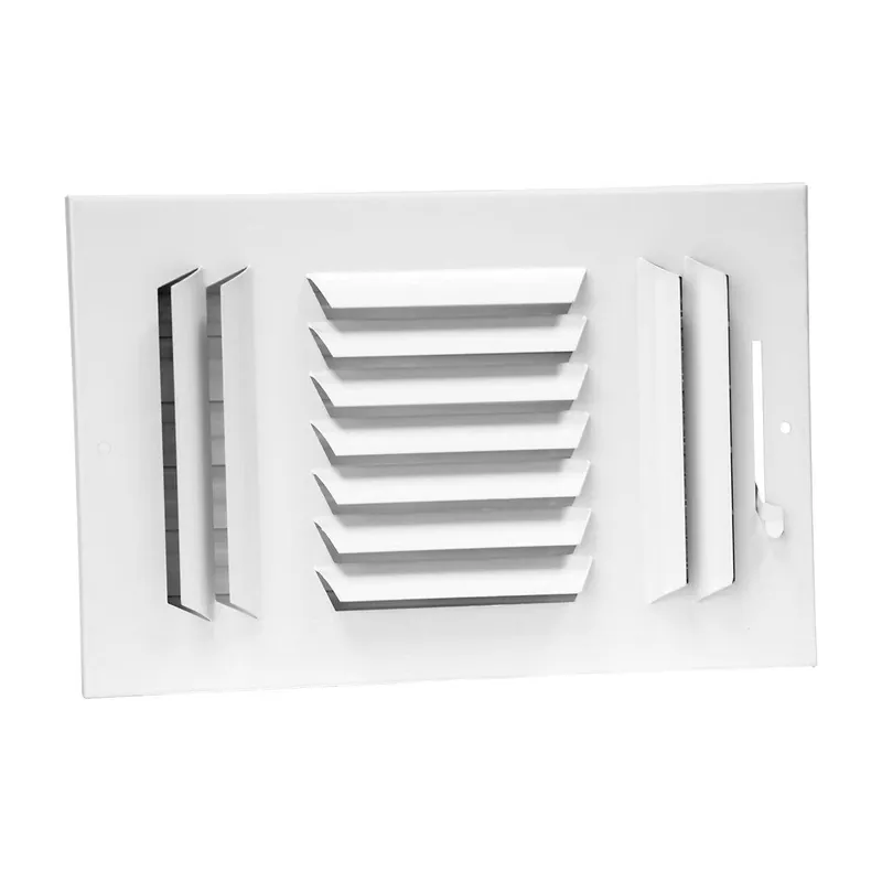 Hart & Cooley 703896 303M 14x8 WHT REG METAL HAND 3-Way Sidewall Grille Curved Blade