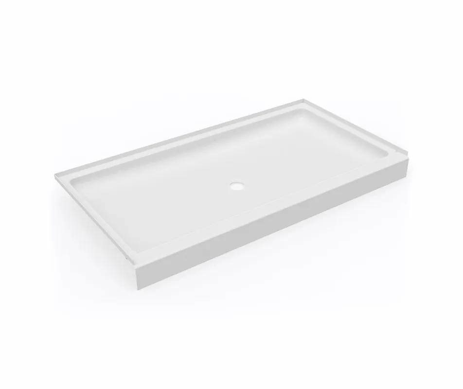 Swan SF03260MD.010 Shower Base Swanstone Rectangular White 32 x 60 Inch Swanstone Center Molded-In FitFlo Drain