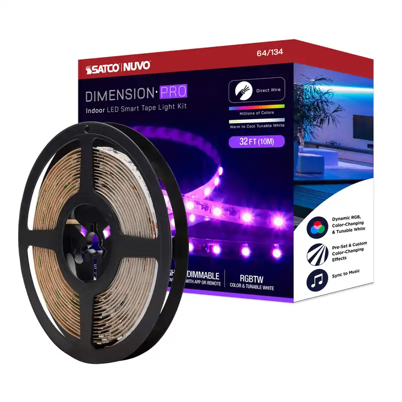 Satco 64-134 Tape/rgbtw-ho/ip20/jbox/sf/32 feet