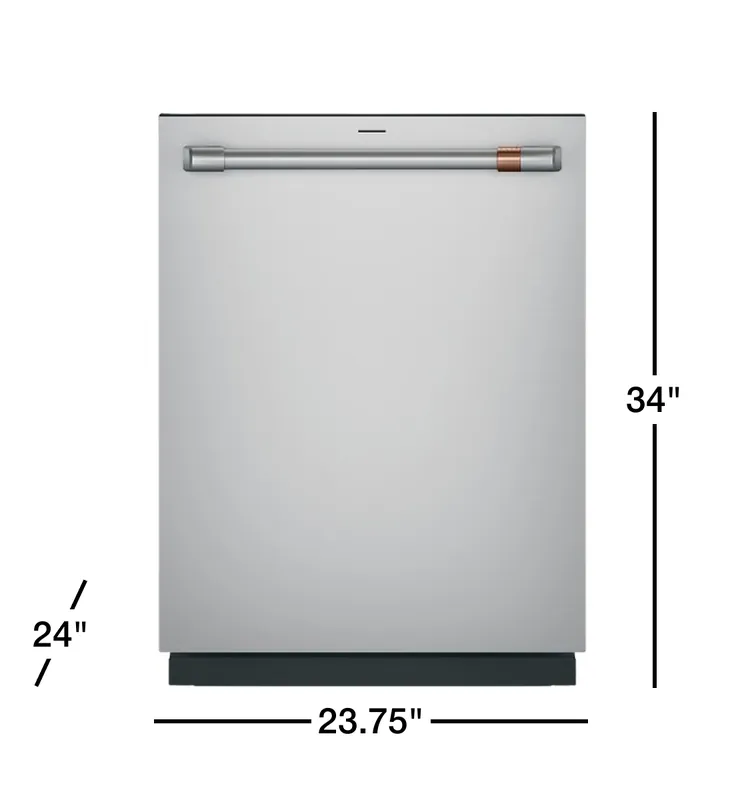 Ge Appliances CDT888P2VS1 CAFÉ CustomFit ENERGY STAR Smart Dishwasher with Ultra Wash Top Rack and Dual Convection Ultra Dry, LED Lights, 39 dBA
