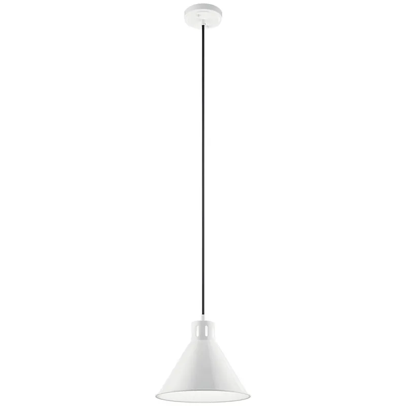 Kichler 52176WH Zailey 9.5in 1 Light Pendant 100 W