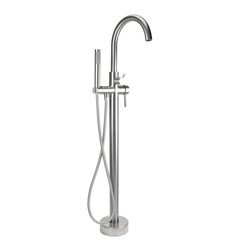 Jaclo 9990-FST-AUB Uptown Contempo Freestanding Tub Filler with Handshower & Handshower Hose