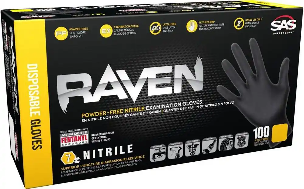 Sas Safety 66519 Raven Nitrile Glove XL