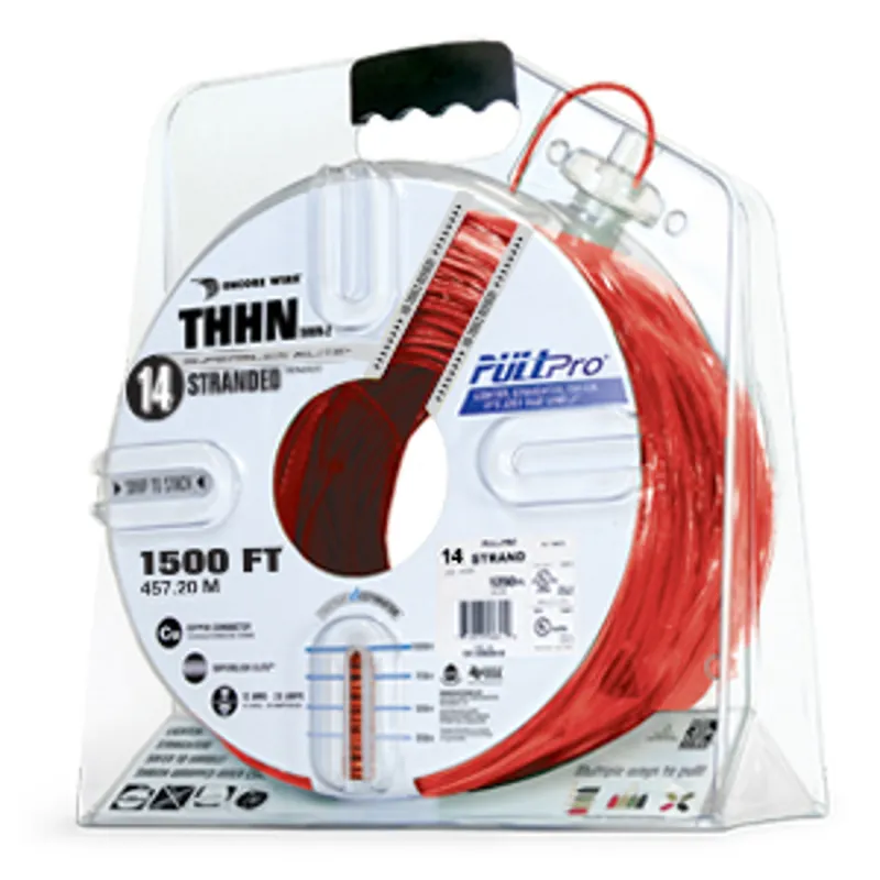 Encore Wire 106100703458 PullPro Copper THHN Wire, 14 AWG, 1500 ft