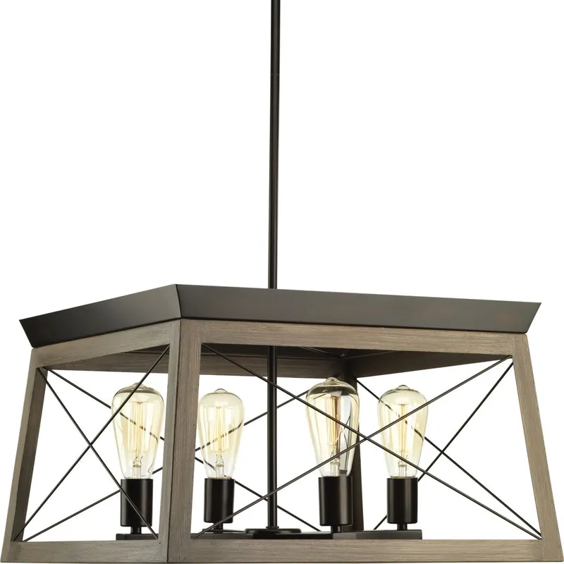 Progress Lighting P400047-020 Briarwood 20 in. 100W 4-Light Chandelier