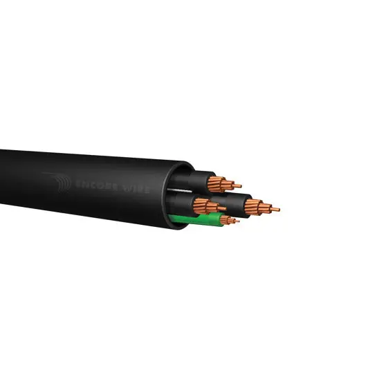 Encore Wire 115310901050 Type TC THNN Tray Cable With Insulated Ground, 600 VAC, (4) 10 AWG Stranded Copper Conductors, 1000 ft Reel L