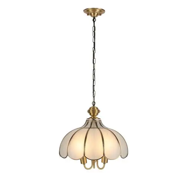 Progress Lighting P500381-163 Singleton 1-Light 14 in. Vintage Brass Medium Pendant Light with Clear Glass Shade