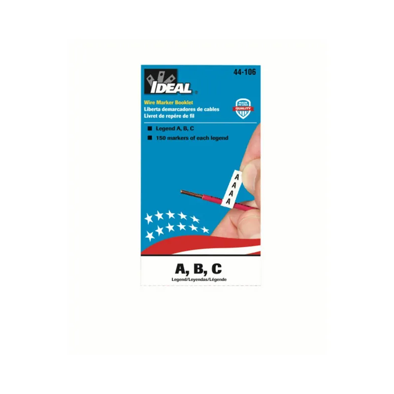 Ideal Industries 44-106 Wire Marker Booklet, Asst (A, B, C)