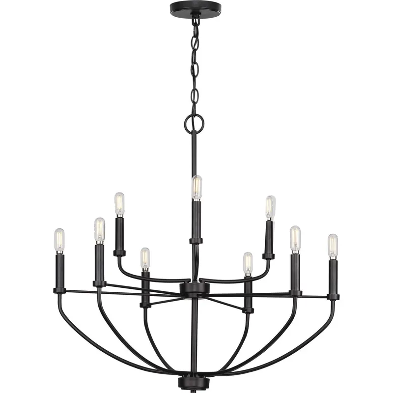 Progress Lighting P400228-031 Leyden 9-Light Chandelier 60-Watt 120-Volt