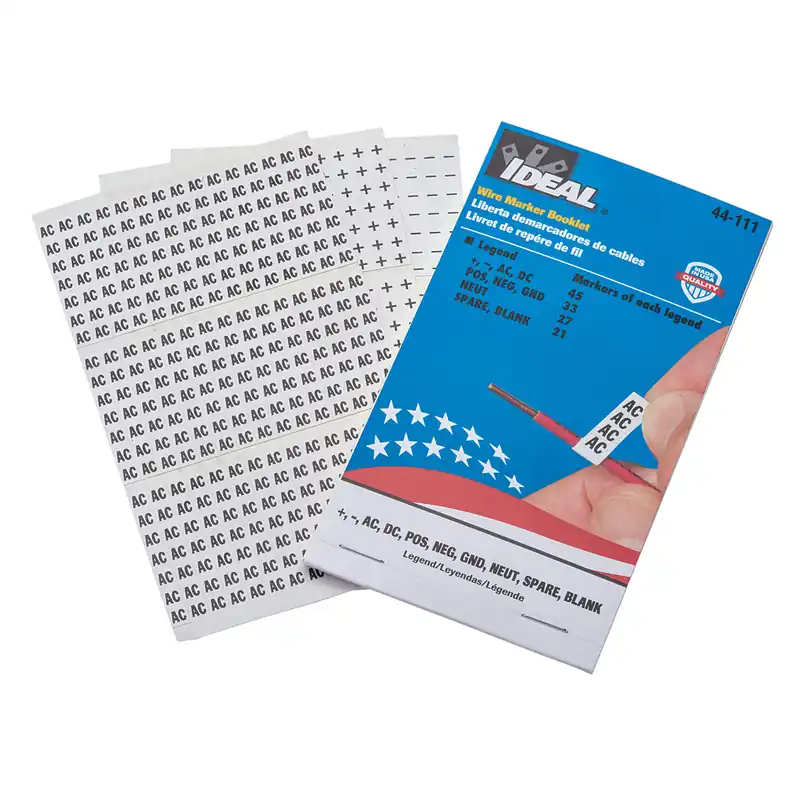 Ideal 44-111 Wire Marker Booklet 1/4 X 1-1/2 in Marker