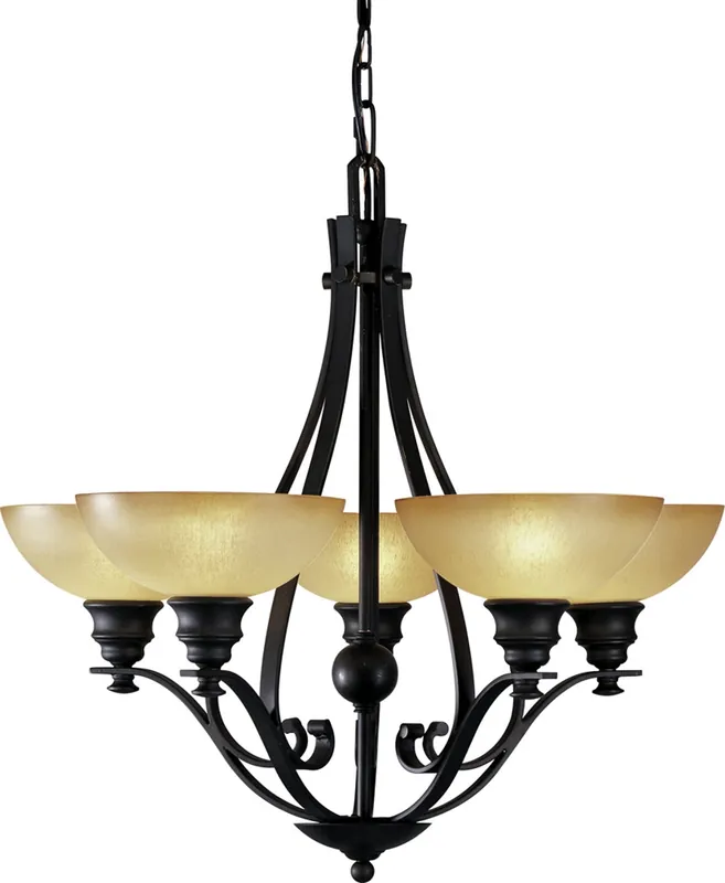 Volume Lighting V4125-65 Rainier 5-light Foundry Bronze Chandelier