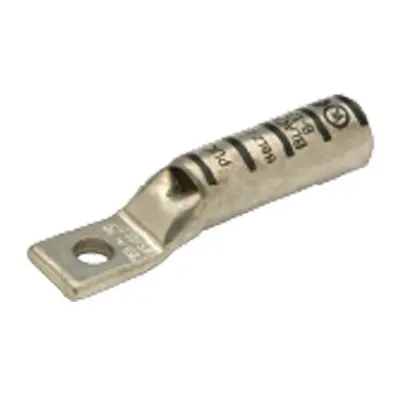 Penn-Union BBLZ-2/0S Copper Compression Lug Long Crimp Area One Hole Narrow Tongue With Inspection Window 2/0 AWG