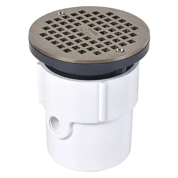 Oatey 72057 3 inches or 4 inches Pipe Dia. PVC, Nickel Adjustable Drain
