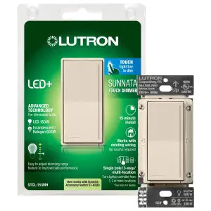 Lutron STCL-153MH-LA Sunnata LED+ Touch Dimmer Light Almond