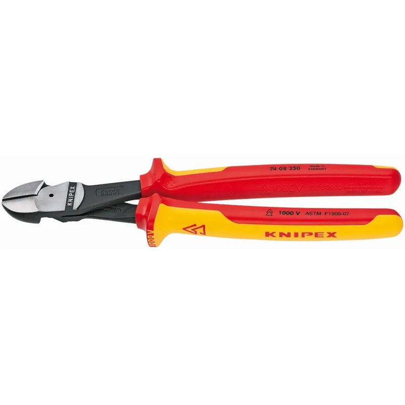 Knipex 74 08 250 SBA High Leverage Diagonal Cutters-1000V Insulated, 10 in., Multi-Component, ASTM