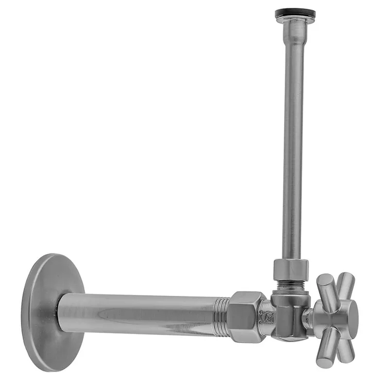 Jaclo 616-4-72-AUB Quarter Turn Angle Pattern 1/2 feet' IPS x 3/8 feet' O.D. Toilet Supply Kit with Contempo Cross Handle, 20 feet' Supply Tube, Escutcheon