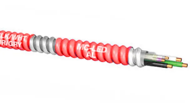 Encore Wire 785210823030 Type MC-LED-AL Armor Conductor Cable 600 VAC (5) 12 AWG 250 ft L