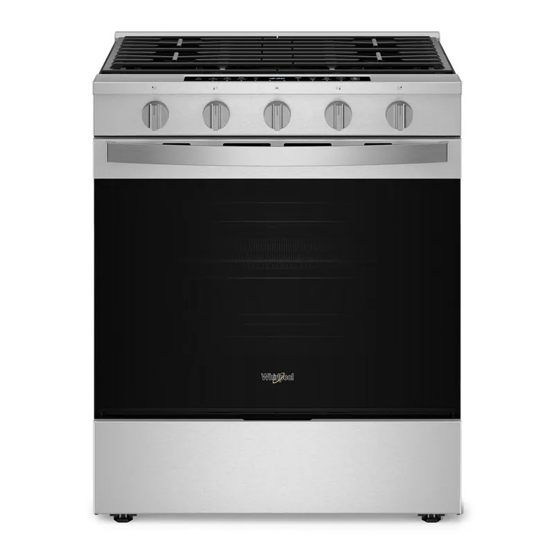 Whirlpool WSGS7530RZ 30-inch Smart Slide In Gas Range with Air Cooking Technology, No Preheat Air Fry, Steam/Self Clean and High Speed Preheat