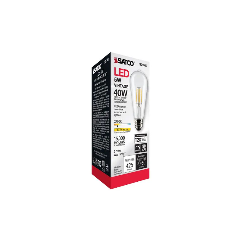Satco S21360 5 watt ST19 LED Lamp (6 Pack)