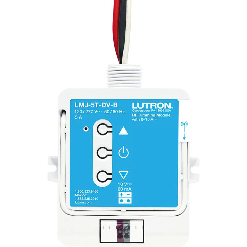 Lutron LMJ-5T-DV-B RF Dimming Module Controls up to 60mA of 0-10V ballasts, or LED drivers, switches up to 5A