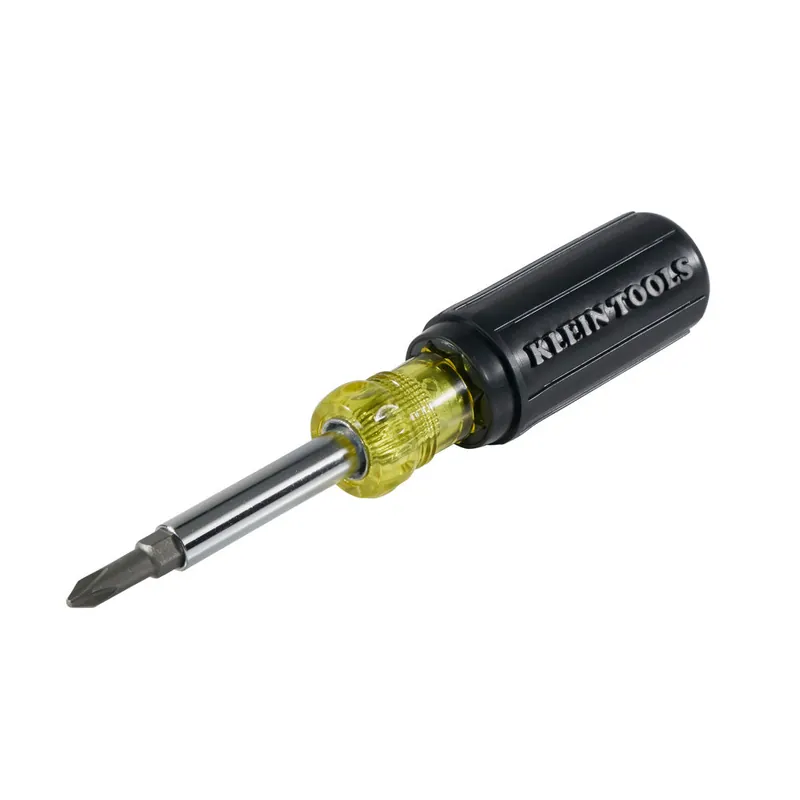 Klein Tools 32476 Multi-Bit Screwdriver / Nut Driver 5-in-1 Phillips, Slotted Bits