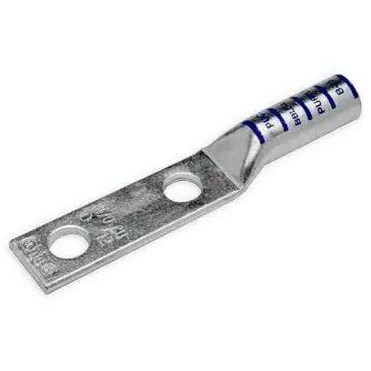 Penn-Union BBLU075D Long Barrel Copper Compression Lug, Two Hole Tongue w/Closed Transition, 750 kcmil