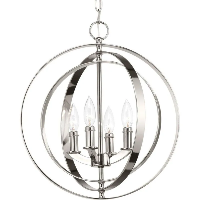 Progress Lighting P3827-104 Equinox 16 in. 4-Light 60W Candelabra E-12 Incandescent Foyer Pendant