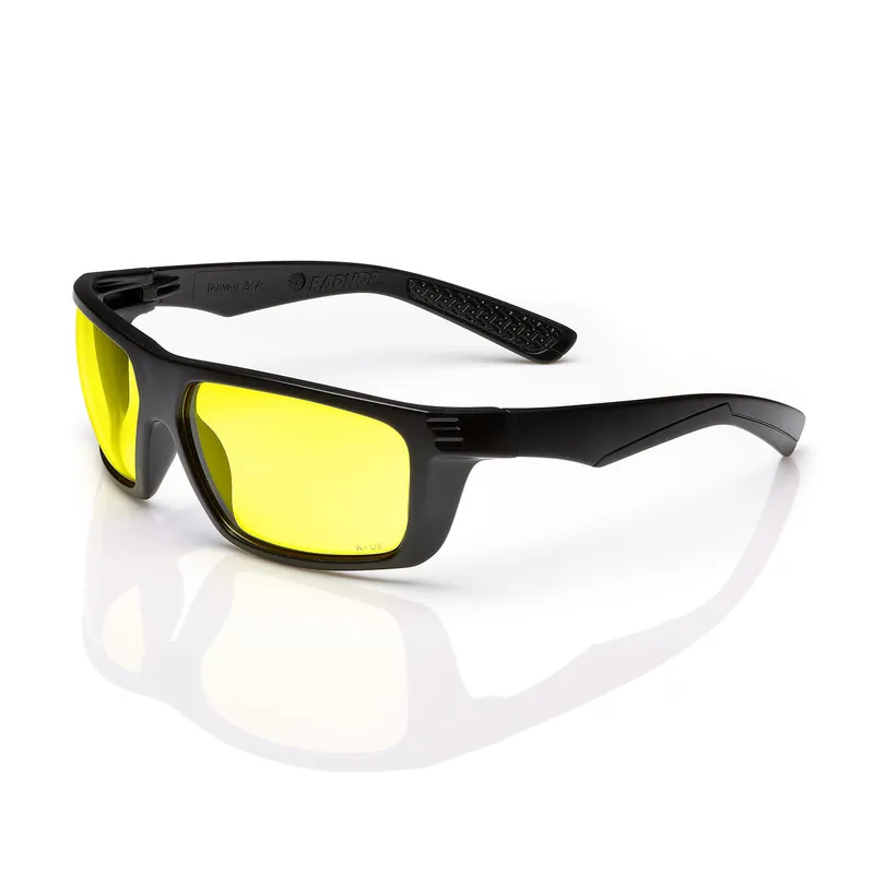 Radnor SS-8255 AMBER Dynamo Black Safety Glasses With Amber Anti-Scratch Lens