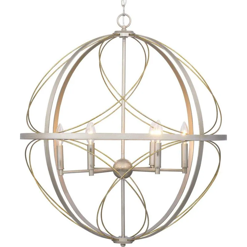 Progress Lighting P500069-134 Brandywine 60W 6-Light Candelabra E-12 Incandescent Pendant