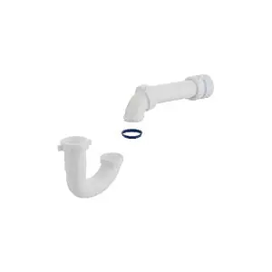 Sioux 230-0706201 Reversible P-Traps with PVC Trap Adapter & Soft Washers Polypropylene Bag Trap