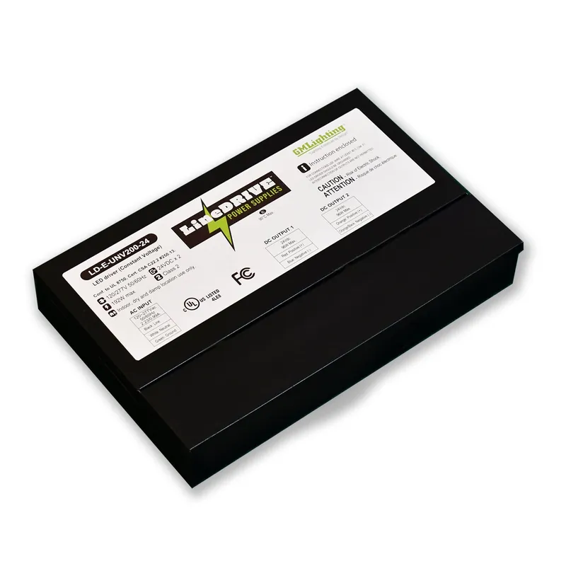 Gm Lighting LD-E-UNV200-24 Non-Dimmable Power Supply 200W (9.5 inchesL X 6.35 inchesW X 1.56 inchesH)