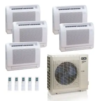 ACIQ ACIQ-36Z-HH-M5C 36,000 BTU ACiQ Extreme 23 SEER2 5 Zone Floor Mount Mini Split Heat Pump System - R454B