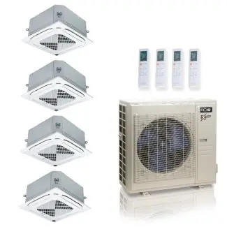 ACIQ ACiQ-36Z-HH-M5C 36,000 BTU ACiQ Extreme 23 SEER2 4 Zone Ceiling Cassette Mini Split Heat Pump System - R454B