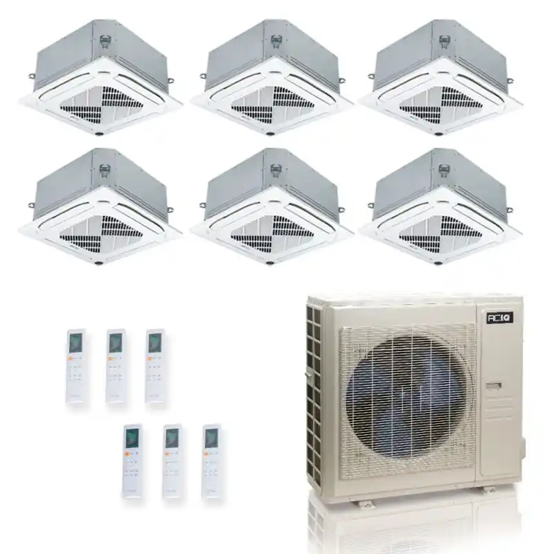 ACIQ ES-55Z-M6C 55,000 BTU ACiQ Standard 22 SEER2 6 Zone Ceiling Cassette Mini Split Heat Pump System - R454B