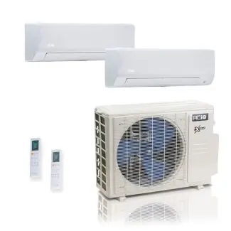 ACIQ ACIQ-27Z-HH-M4C 27,000 BTU ACIQ Extreme 23 SEER2 Dual Zone Wall Mount Mini Split Heat Pump System - R454B
