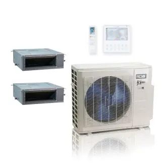ACIQ ACiQ-27Z-HH-M4C 27,000 BTU ACiQ Extreme 19 SEER2 Dual Zone Concealed Duct Mini Split Heat Pump System - R454B