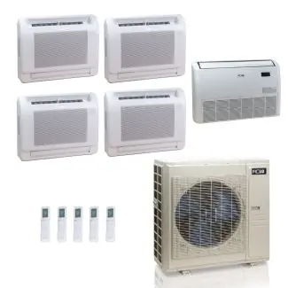 ACIQ ES-55Z-M6C 55,000 BTU ACiQ Standard 22 SEER2 5 Zone Floor Mount Mini Split Heat Pump System - R454B