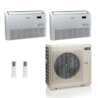 ACIQ ES-48Z-M6C 48,000 BTU ACiQ Standard 24 SEER2 Dual Zone Floor Mount Mini Split Heat Pump System - R454B