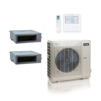 ACIQ ES-48Z-M6C 48,000 BTU ACiQ Standard 20.4 SEER2 Dual Zone Concealed Duct Mini Split Heat Pump System - R454B