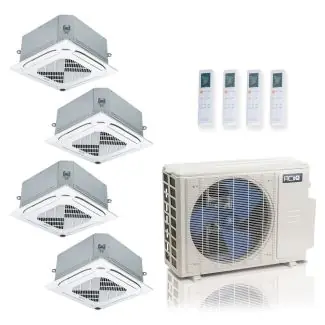 ACIQ ES-36Z-M5C 36,000 BTU ACiQ Standard 24 SEER2 4 Zone Ceiling Cassette Mini Split Heat Pump System - R454B