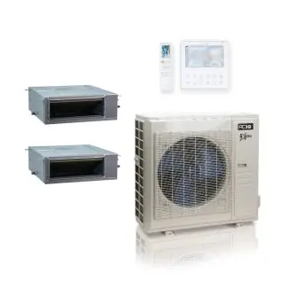 ACIQ ACIQ-36Z-HH-M5C 36,000 BTU ACiQ Extreme 19.4 SEER2 Dual Zone Concealed Duct Mini Split Heat Pump System - R454B