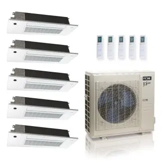 ACIQ ACIQ-36Z-HH-M5C 36,000 BTU ACiQ Extreme 23 SEER2 5 Zone Slim Ceiling Casette Mini Split Heat Pump System - R454B