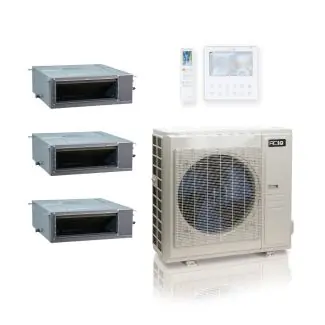 ACIQ ES-48Z-M6C 48,000 BTU ACiQ Standard 20.4 SEER2 3 Zone Concealed Duct Mini Split Heat Pump System - R454B